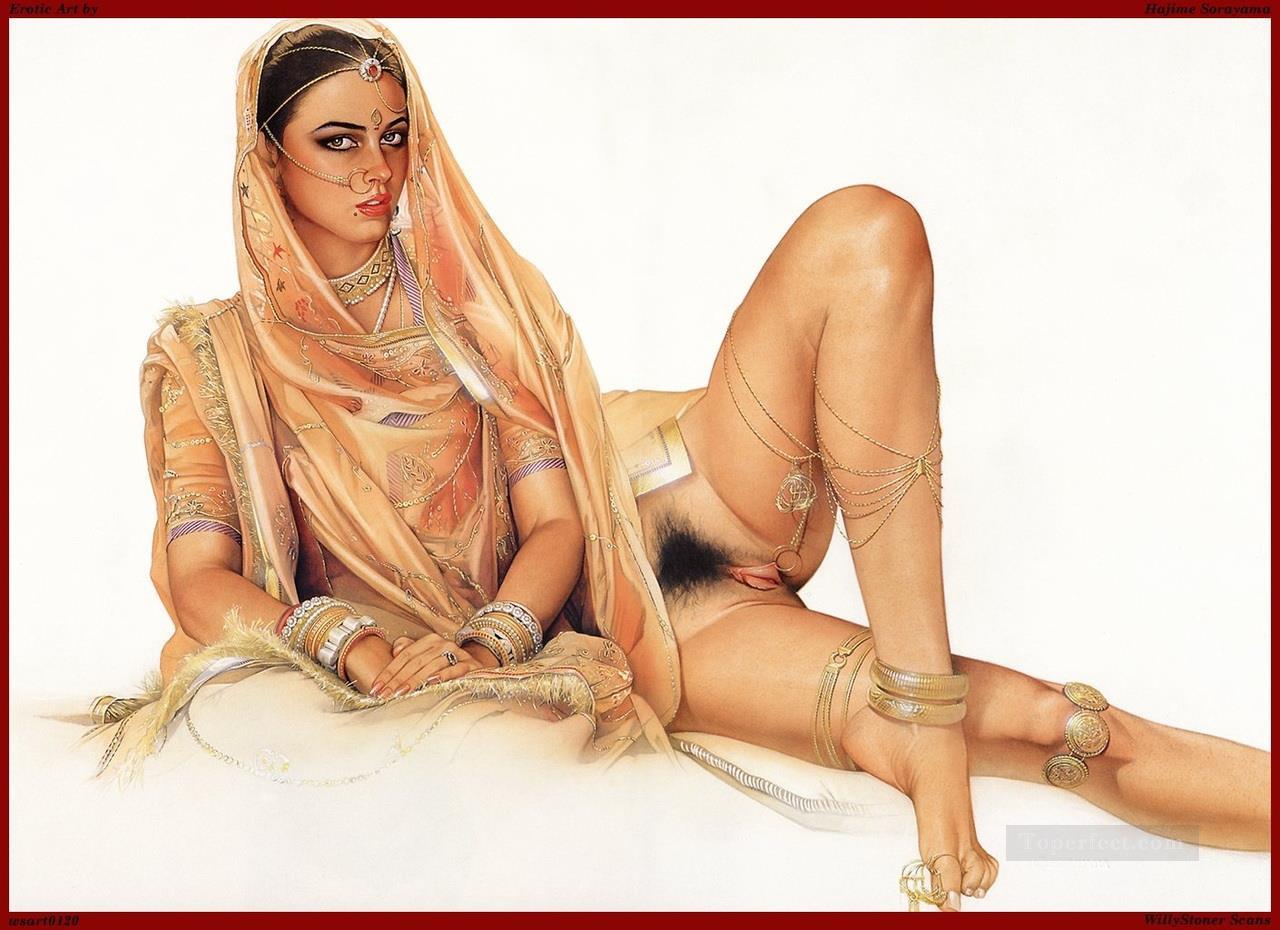 Indian erotic lady sexy nude Oil Paintings